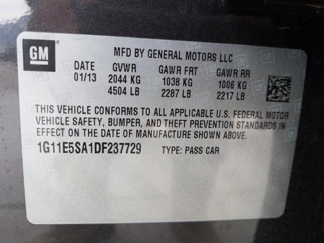 Photo 9 VIN: 1G11E5SA1DF237729 - CHEVROLET MALIBU 2LT 