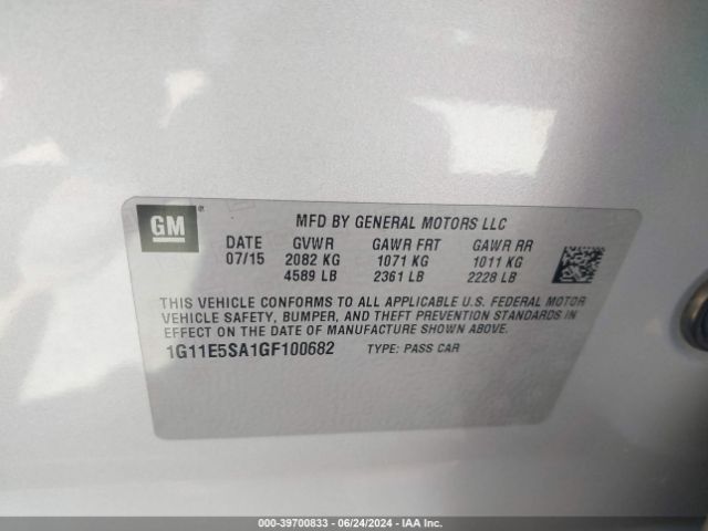 Photo 8 VIN: 1G11E5SA1GF100682 - CHEVROLET MALIBU LIMITED 