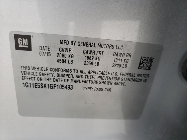 Photo 9 VIN: 1G11E5SA1GF105493 - CHEVROLET MALIBU LIM 