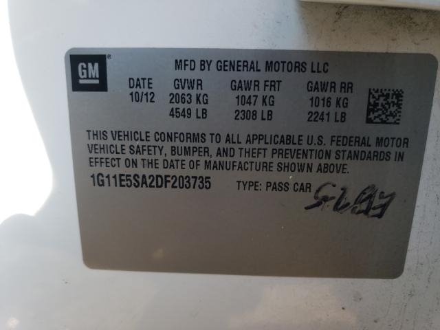 Photo 9 VIN: 1G11E5SA2DF203735 - CHEVROLET MALIBU 2LT 