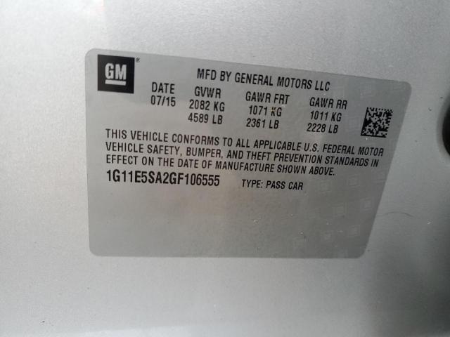 Photo 11 VIN: 1G11E5SA2GF106555 - CHEVROLET MALIBU 