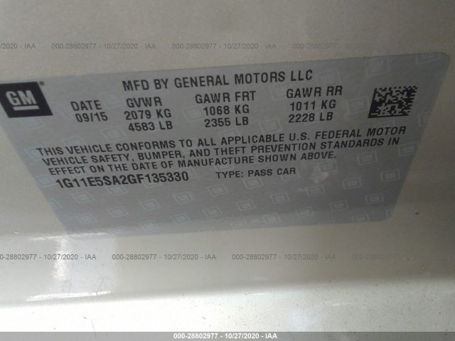 Photo 8 VIN: 1G11E5SA2GF135330 - CHEVROLET MALIBU LIMITED 