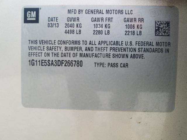 Photo 9 VIN: 1G11E5SA3DF266780 - CHEVROLET MALIBU 2LT 