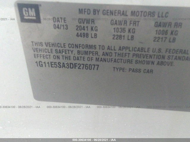 Photo 8 VIN: 1G11E5SA3DF276077 - CHEVROLET MALIBU 