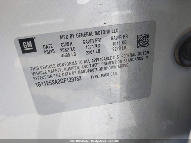 Photo 8 VIN: 1G11E5SA3GF129732 - CHEVROLET MALIBU LIMITED 