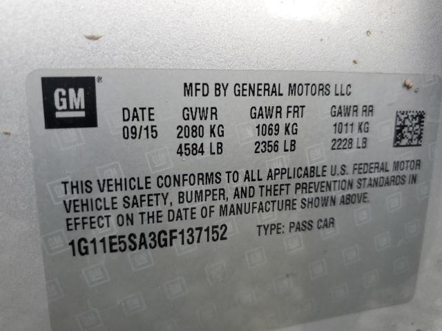 Photo 11 VIN: 1G11E5SA3GF137152 - CHEVROLET MALIBU LIM 