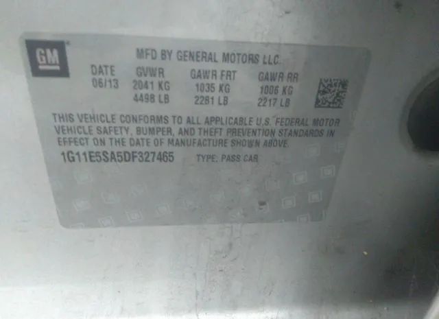 Photo 8 VIN: 1G11E5SA5DF327465 - CHEVROLET MALIBU 