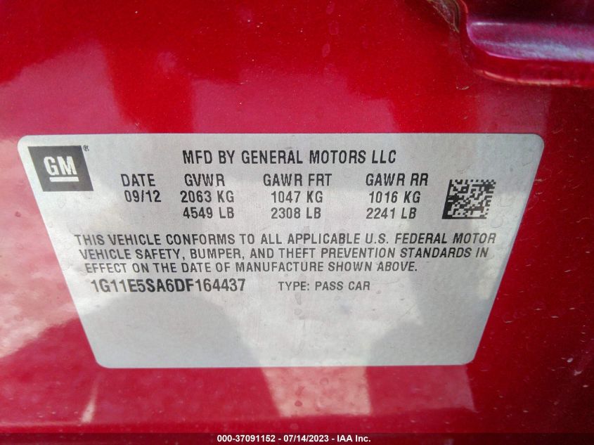 Photo 7 VIN: 1G11E5SA6DF164437 - CHEVROLET MALIBU 