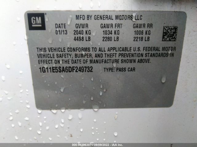 Photo 8 VIN: 1G11E5SA6DF249732 - CHEVROLET MALIBU 