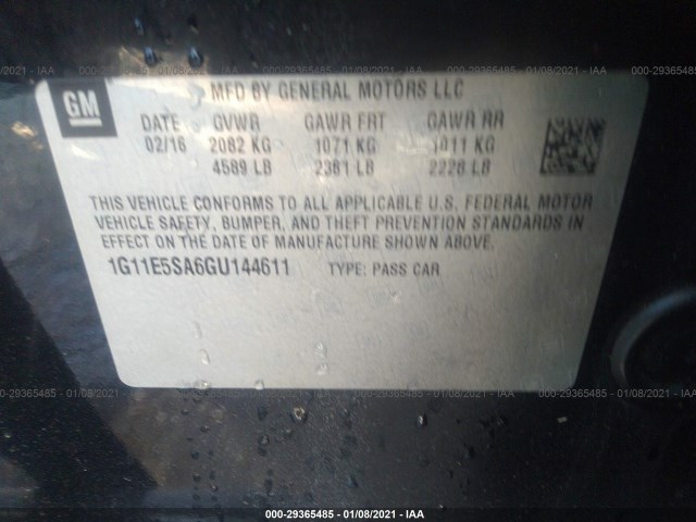 Photo 8 VIN: 1G11E5SA6GU144611 - CHEVROLET MALIBU LIMITED 