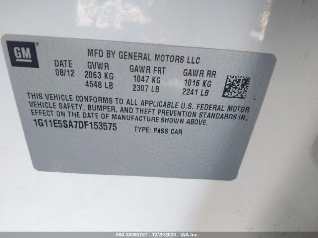 Photo 8 VIN: 1G11E5SA7DF153575 - CHEVROLET MALIBU 