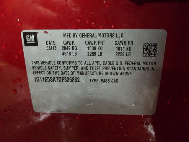 Photo 9 VIN: 1G11E5SA7DF336832 - CHEVROLET MALIBU 2LT 