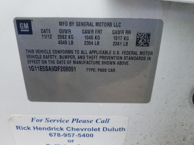 Photo 9 VIN: 1G11E5SA9DF208091 - CHEVROLET MALIBU 2LT 