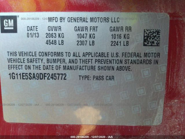 Photo 8 VIN: 1G11E5SA9DF245772 - CHEVROLET MALIBU 