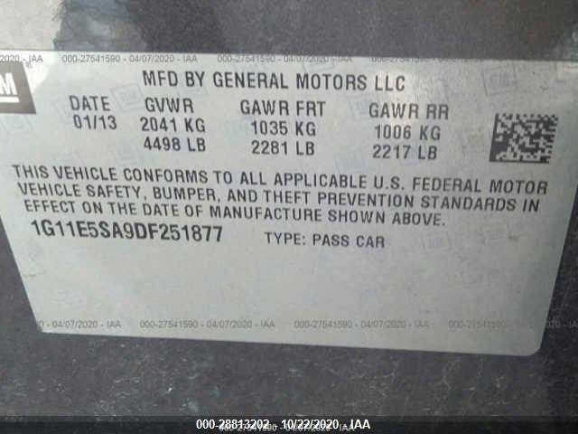 Photo 8 VIN: 1G11E5SA9DF251877 - CHEVROLET MALIBU 