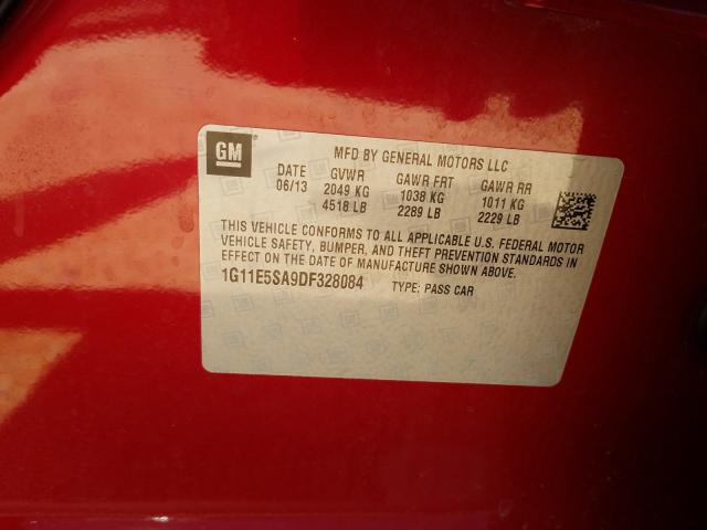 Photo 9 VIN: 1G11E5SA9DF328084 - CHEVROLET MALIBU 2LT 