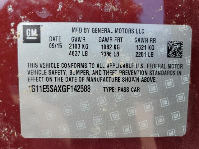 Photo 11 VIN: 1G11E5SAXGF142588 - CHEVROLET MALIBU LIM 