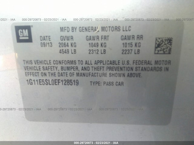 Photo 8 VIN: 1G11E5SL0EF128519 - CHEVROLET MALIBU 