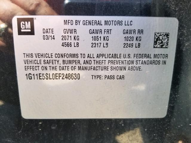 Photo 9 VIN: 1G11E5SL0EF248630 - CHEVROLET MALIBU 2LT 