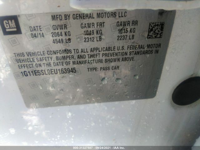 Photo 8 VIN: 1G11E5SL0EU163945 - CHEVROLET MALIBU 