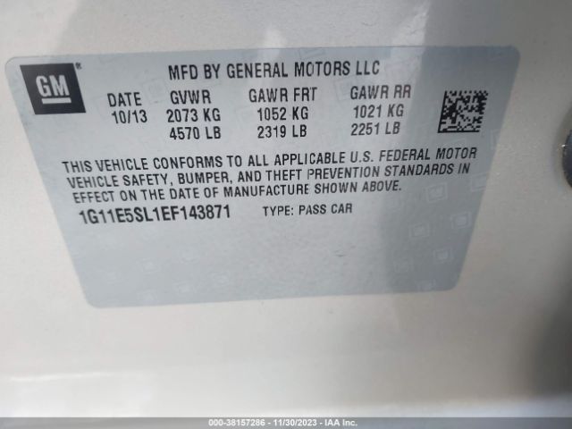 Photo 8 VIN: 1G11E5SL1EF143871 - CHEVROLET MALIBU 