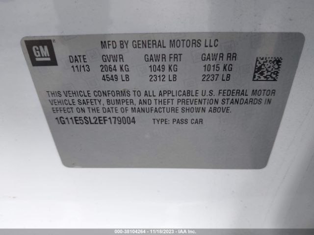 Photo 8 VIN: 1G11E5SL2EF179004 - CHEVROLET MALIBU 