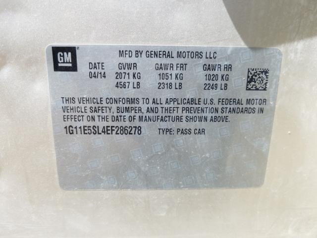 Photo 9 VIN: 1G11E5SL4EF286278 - CHEVROLET MALIBU 2LT 