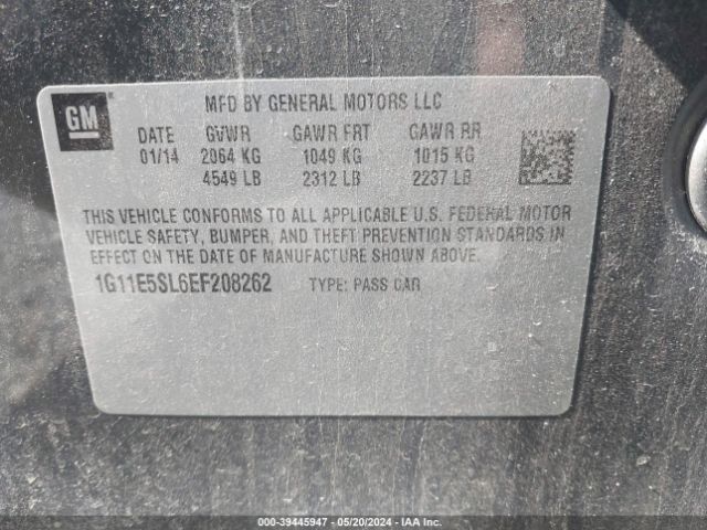 Photo 8 VIN: 1G11E5SL6EF208262 - CHEVROLET MALIBU 