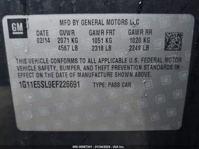 Photo 8 VIN: 1G11E5SL9EF226691 - CHEVROLET MALIBU 