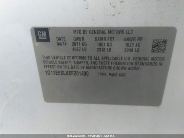 Photo 8 VIN: 1G11E5SLXEF281490 - CHEVROLET MALIBU 