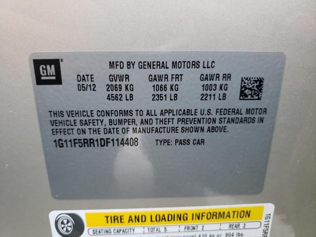 Photo 11 VIN: 1G11F5RR1DF114408 - CHEVROLET MALIBU 