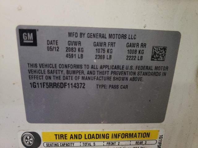 Photo 11 VIN: 1G11F5RR6DF114372 - CHEVROLET MALIBU 2LT 