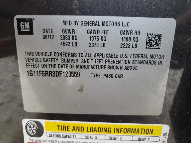 Photo 9 VIN: 1G11F5RR8DF120559 - CHEVROLET MALIBU 2LT 