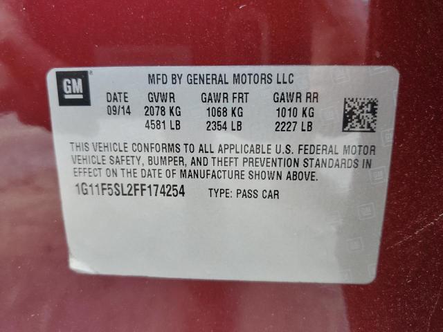 Photo 12 VIN: 1G11F5SL2FF174254 - CHEVROLET MALIBU LTZ 