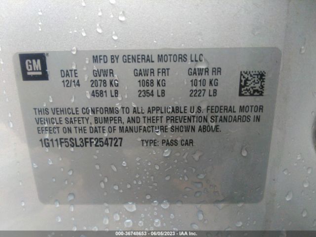 Photo 8 VIN: 1G11F5SL3FF254727 - CHEVROLET MALIBU 