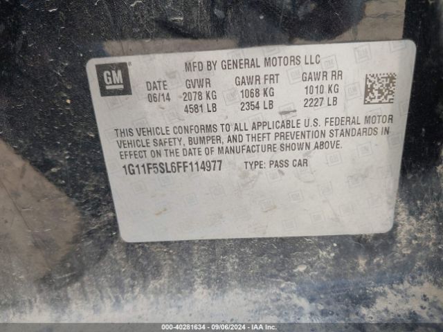 Photo 8 VIN: 1G11F5SL6FF114977 - CHEVROLET MALIBU 