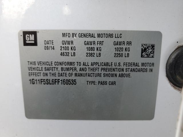 Photo 11 VIN: 1G11F5SL6FF160535 - CHEVROLET MALIBU LTZ 