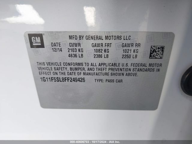 Photo 8 VIN: 1G11F5SL8FF249426 - CHEVROLET MALIBU 