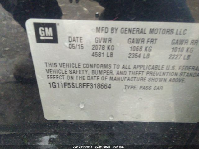 Photo 8 VIN: 1G11F5SL8FF318664 - CHEVROLET MALIBU 