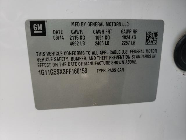 Photo 9 VIN: 1G11G5SX3FF160153 - CHEVROLET MALIBU LTZ 