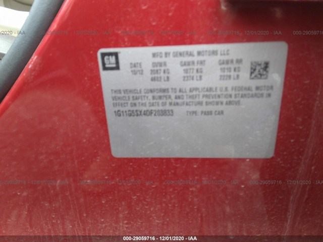 Photo 8 VIN: 1G11G5SX4DF203833 - CHEVROLET MALIBU 