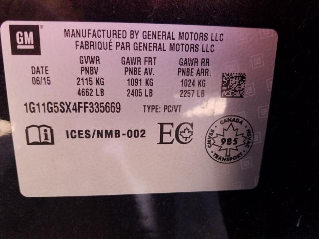 Photo 9 VIN: 1G11G5SX4FF335669 - CHEVROLET MALIBU LTZ 