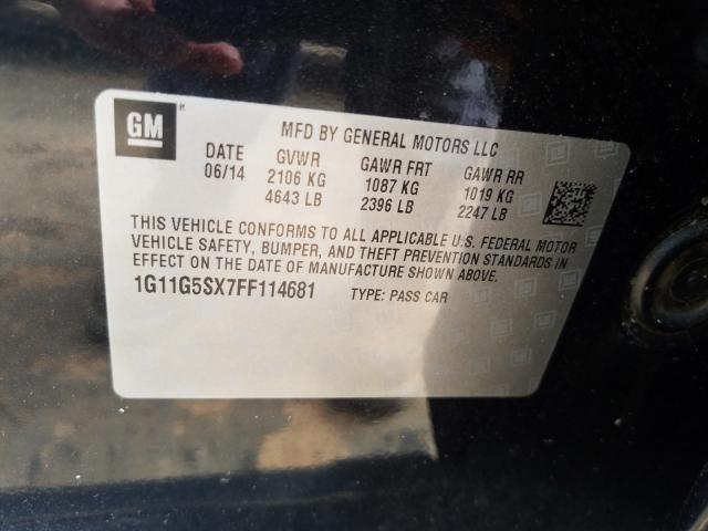 Photo 9 VIN: 1G11G5SX7FF114681 - CHEVROLET MALIBU LTZ 