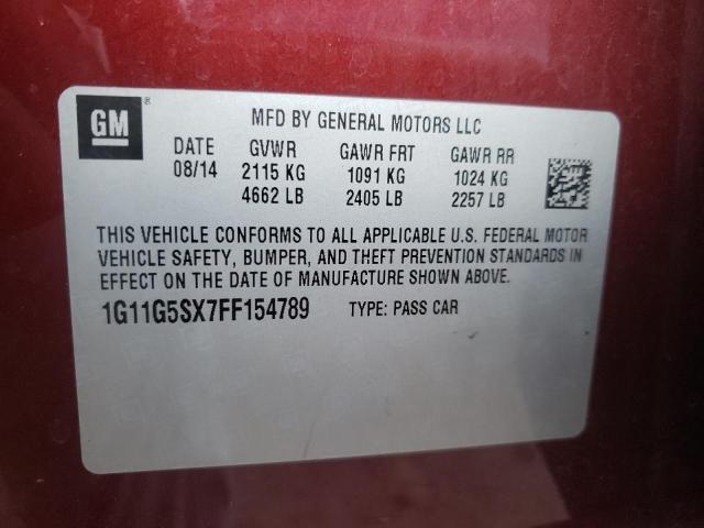 Photo 9 VIN: 1G11G5SX7FF154789 - CHEVROLET MALIBU LTZ 