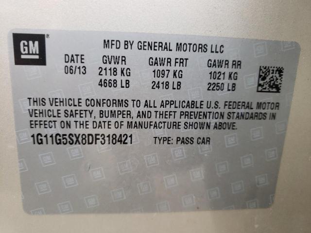 Photo 9 VIN: 1G11G5SX8DF318421 - CHEVROLET MALIBU 3LT 