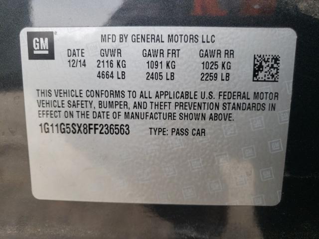 Photo 9 VIN: 1G11G5SX8FF236563 - CHEVROLET MALIBU LTZ 