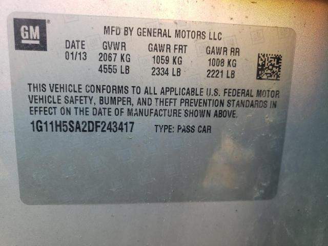 Photo 9 VIN: 1G11H5SA2DF243417 - CHEVROLET MALIBU LTZ 