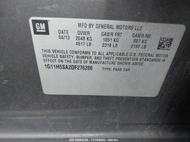 Photo 8 VIN: 1G11H5SA2DF276286 - CHEVROLET MALIBU 