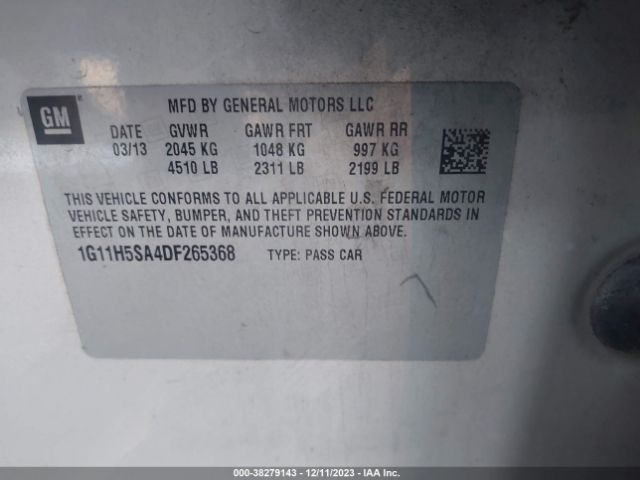 Photo 8 VIN: 1G11H5SA4DF265368 - CHEVROLET MALIBU 