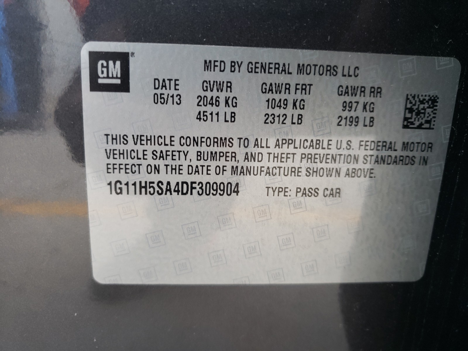 Photo 9 VIN: 1G11H5SA4DF309904 - CHEVROLET MALIBU LTZ 